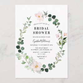 Invitación acuarela eucalipto ducha floral de novia