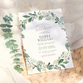 Invitación Acuarela Eucalyptus deja ducha Wreath Brial