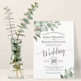 Invitación Acuarela Eucalyptus Foliage Rústico Boho Boda