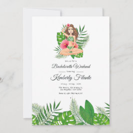 Invitación Acuarela Exótica Aloha Luau Bachelorette Weekend