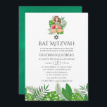 Invitación Acuarela Exótica Aloha Luau Bat Mitzvah<br><div class="desc">Personalizable de invitación a mitzvah del murciélago de aloha de color agua pintando follaje tropical a los detalles de su evento.</div>