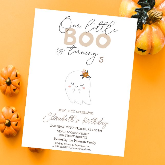 Invitación Acuarela Fantasma Boo Halloween Adorable (Subido por el creador)