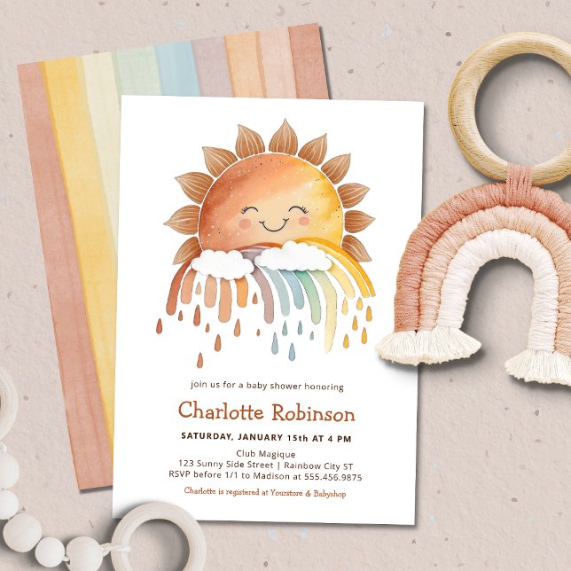 Invitación Acuarela Feliz Baby Shower Amarillo Sunshine (Subido por el creador)