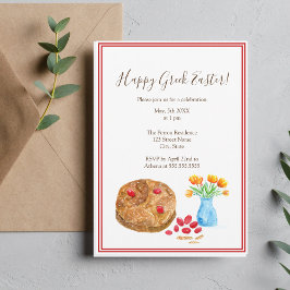 Invitación Acuarela Feliz Pascua Griega