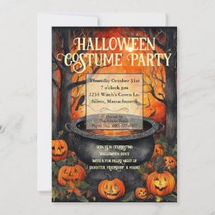Invitación Acuarela Fiesta de disfraces de Halloween