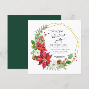 Invitación Acuarela Fiesta Navidades de invierno Cuadrada