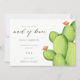 INVITACIÓN ACUARELA FLOR DE CACTUS DEL DESIERTO DAMITA DE HON