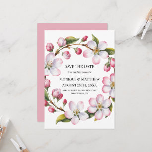 Invitación Acuarela Flor de Cerezo Manzana Salva la Fecha