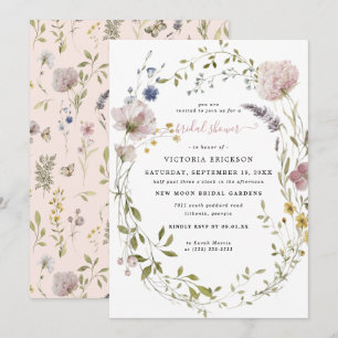 Invitación Acuarela Flor Silvestre Ducha Nupcial Floral