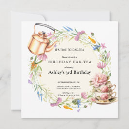 Invitación Acuarela Flor Silvestre |  Fiesta del Té