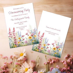 Invitación Acuarela Flor silvestre personalizada Calentamient