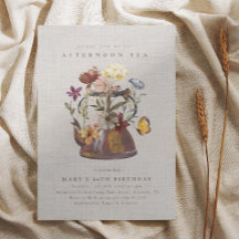 Acuarela Flor silvestre Tea Fiesta Cumpleaños