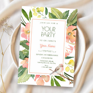 Invitación Acuarela floral
