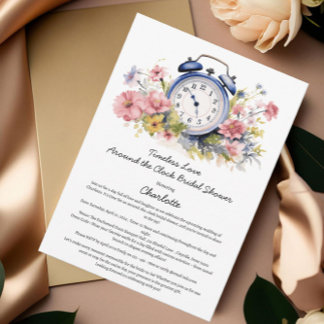 Invitación Acuarela Floral alrededor de la ducha de novia rel