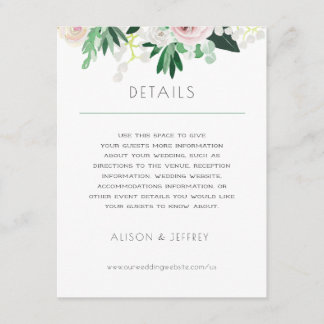 Invitación Acuarela Floral Blanco Verde Boda detalles