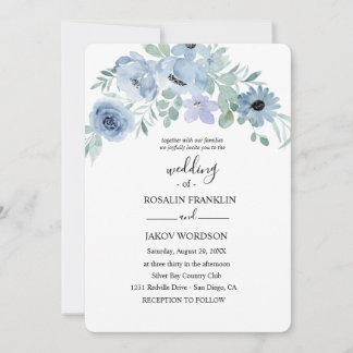 Invitación acuarela floral boda