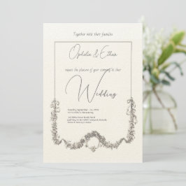Invitación acuarela floral boda de tipografía moderna