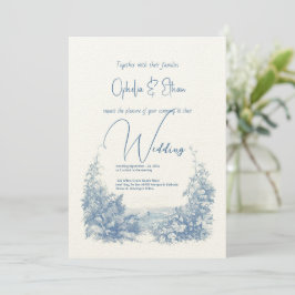 Invitación acuarela floral boda de tipografía moderna