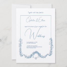 Invitación acuarela floral boda de tipografía moderna