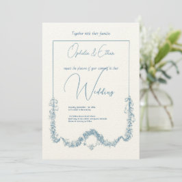 Invitación acuarela floral boda de tipografía moderna