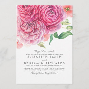Invitación Acuarela Floral Botánica Elegante Boda moderno