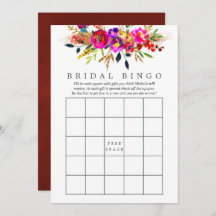 Acuarela Floral Bridal Shower Bingo
