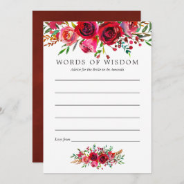 Invitación Acuarela Floral Bridal Shower Consejos para mamá