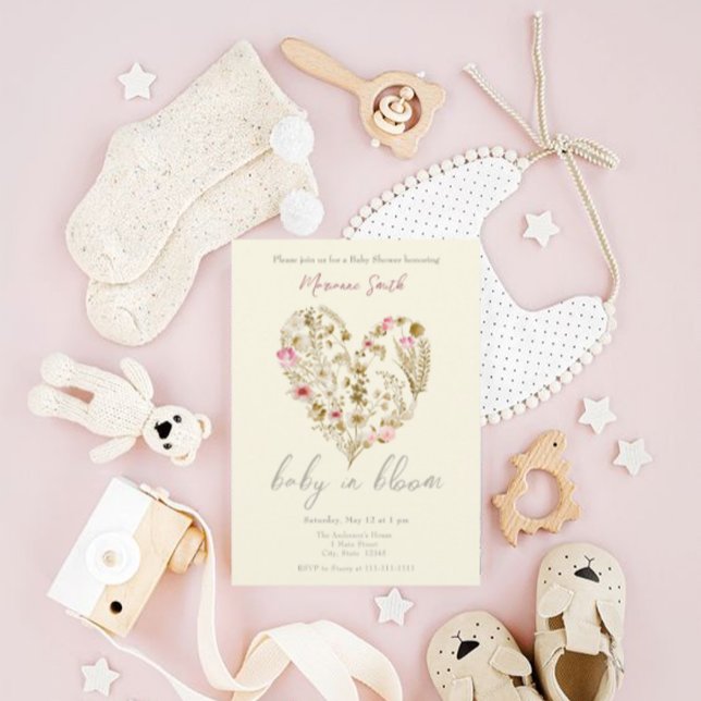 Invitación Acuarela Floral Cebolla En Bloom Baby Shower (Subido por el creador)