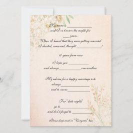 Invitación Acuarela floral, consejos divertidos de matrimonio