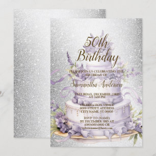 Invitación Acuarela floral de la fiesta de cumpleaños Cake La