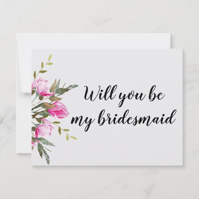 Invitación Acuarela Floral de Magnolia (Anverso)