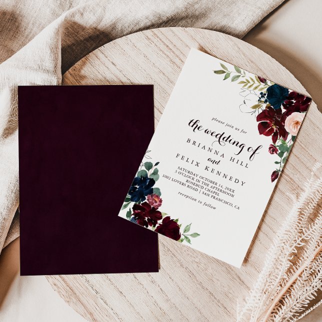 Invitación Acuarela Floral De Otoño Ilustrada El Boda De (Subido por el creador)
