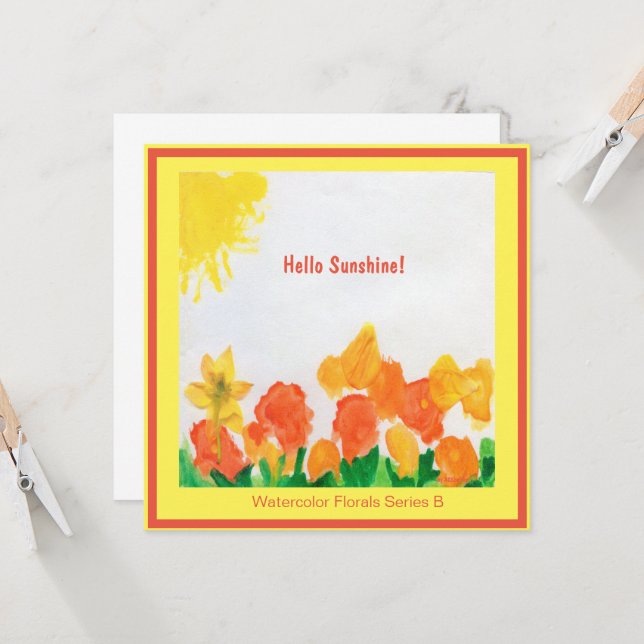 Invitación Acuarela Floral de Sol (Anverso/Reverso In Situ)