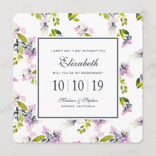 Invitación Acuarela floral delicada - dama de honor
