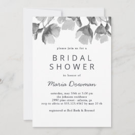 Invitación acuarela floral. Elegante y simple ducha de novia