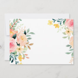Invitación Acuarela floral en blanco