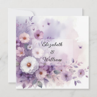 Invitación acuarela floral en tonos pastel suaves