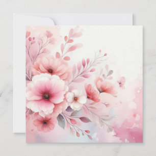 Invitación acuarela floral en tonos pastel suaves