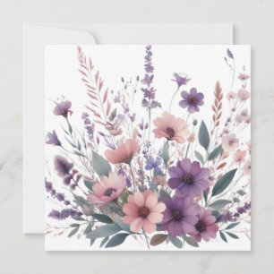 Invitación acuarela floral en tonos pastel suaves