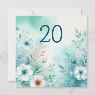 Invitación acuarela floral en tonos pastel suaves