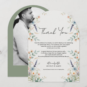 Invitación Acuarela Floral Flor Silvestre Primavera Gracias