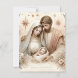 Invitación Acuarela Floral Impresa Bebé Jesús Cardstock