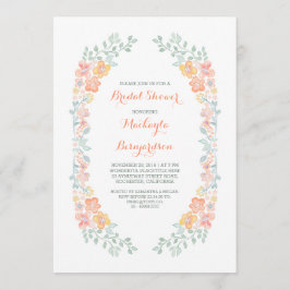 Invitación acuarela floral linda ducha de novia