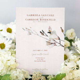 Invitación Acuarela floral Magnolia Terracotta