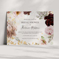 Acuarela floral moderna Ducha de novia horizontal