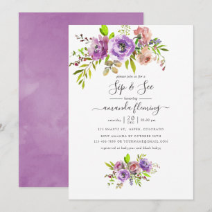 Invitación Acuarela Floral Primavera Sorbo y Ver