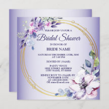 Acuarela Floral rosa Dorada Morada Ducha de novia