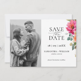 Invitación Acuarela Floral Save the Date