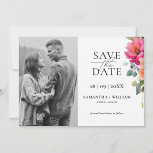 Invitación Acuarela Floral Save the Date