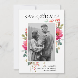 Invitación Acuarela Floral Save the Date